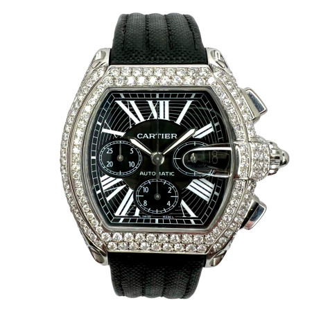 Cartier Roadster Men's Diamond Watch | 42mm | Automatic Movement 5.5ct | Black Dial s00987