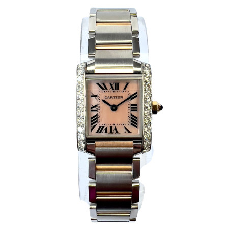 Cartier Tank Francaise Stainless Steel Women's Diamond Watch 20mm