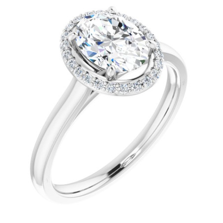 Catherine 1 Carat Oval Diamond Halo-Style Engagement Ring ST235DNO