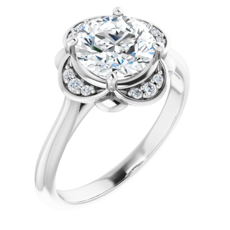Cecilia 1.5 Carat Round Diamond Accented Engagement Ring ST157DNR