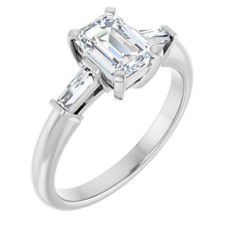 Celeste 1 Carat Emerald Diamond Three-Stone Engagement Ring ST218DNE