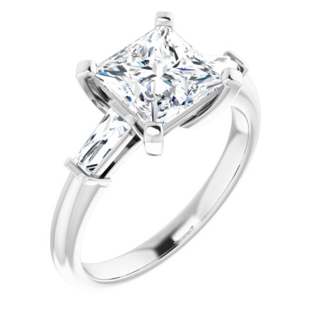 Celeste Lab Grown Diamond Ring | 2 Carat Square Diamond Three-Stone Engagement Ring ST218DLS
