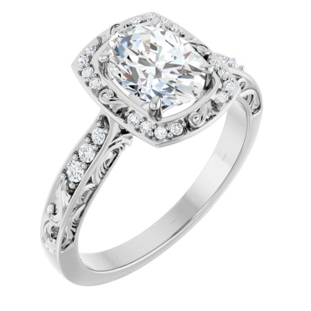 Celine 1 Carat Oval Diamond Sculptural-Inspired Engagement Ring ST241DNO