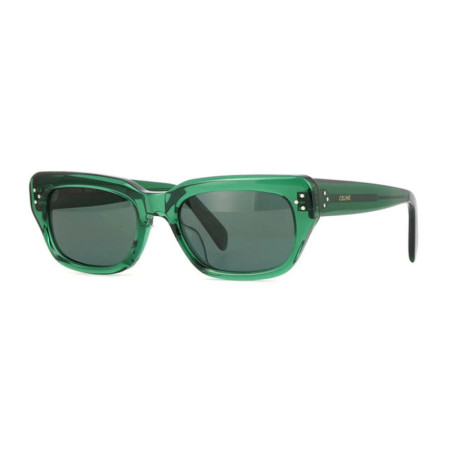 Celine Women's Designer Rectangle RX-Sunglasses CL40267U96N Green Lenses M08761