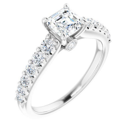 Charlie 0.75 Carat Asscher Diamond Accented Engagement Ring ST098DNA