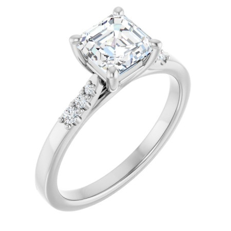 Claire 1 Carat Asscher Diamond Accented Engagement Ring ST045DNA
