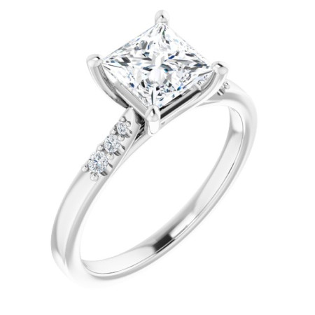 Claire 1.25 Carat Square Diamond Accented Engagement Ring ST045DNS