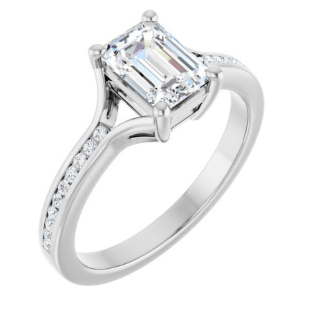 Collins 1 Carat Emerald Diamond Accented Engagement Ring ST194DNE