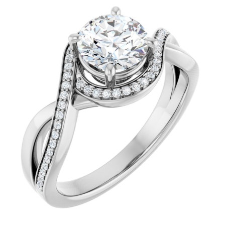 Cora 1 Carat Round Diamond Bypass Halo-Style Engagement Ring ST050DNR