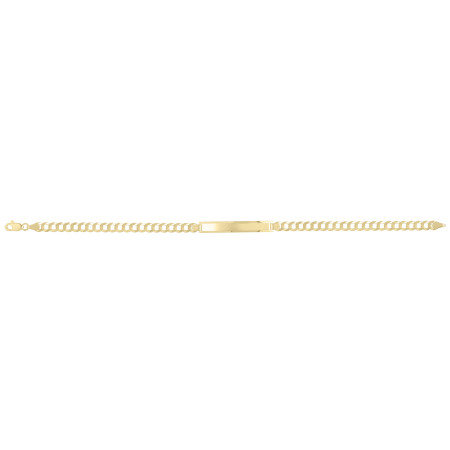 5mm Curb ID Bracelet for Men & Women | 14K Yellow Gold | Lobster Clasp HD5110