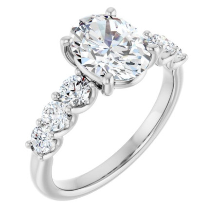 Daisy 2 Carat Oval Diamond Accented Engagement Ring ST100DNO