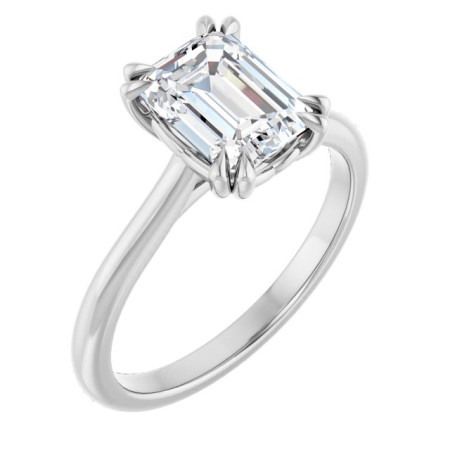 Delaney Lab Grown Diamond Ring | 2 Carat Emerald Diamond Solitaire Engagement Ring ST190DLE