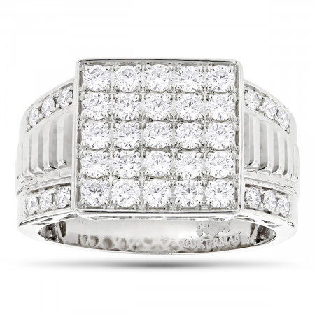 Designer 10K or 14K Yellow Rose White Gold Men's Diamond Ring 1.8ct 802807