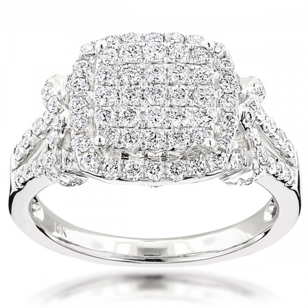 Diamond Halo Engagement Ring 1.5ct 14K Gold 802166