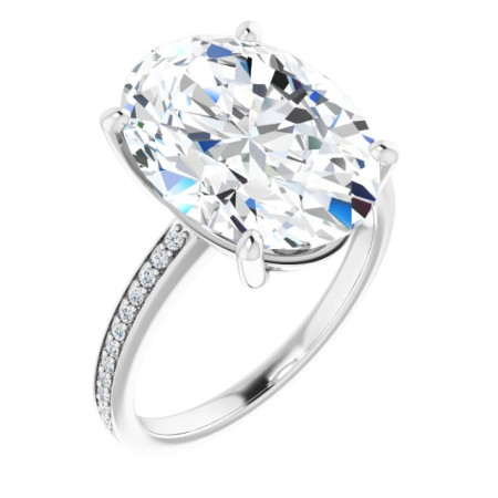 Eleanor Lab Grown Diamond Ring | 7 Carat Oval Diamond Accented Engagement Ring ST011DLO