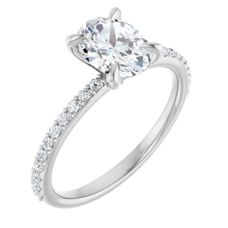 Eliana 1 Carat Oval Diamond Accented Engagement Ring ST033DNO