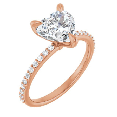 Eliana 2 Carat Heart Diamond Accented Engagement Ring in Rose color ST033DNH