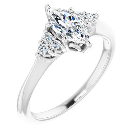 Eliza 0.75 Carat Marquise Diamond Accented Engagement Ring ST097DNM