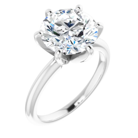 Elliana Lab Grown Diamond Ring | 4 Carat Round Diamond Solitaire Engagement Ring in White color  ST106DLR
