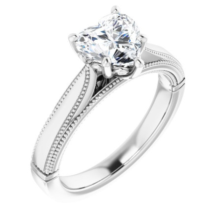 Ellie 1 Carat Heart Diamond Solitaire Engagement Ring ST025DNH