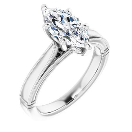 Ellie Lab Grown Diamond Ring | 2 Carat Marquise Diamond Solitaire Engagement Ring ST025DLM