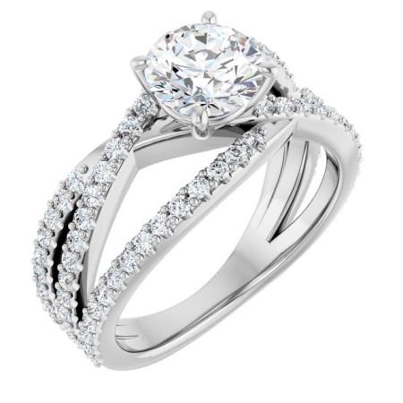 Eloise 1 Carat Round Diamond Accented Engagement Ring ST155DNR