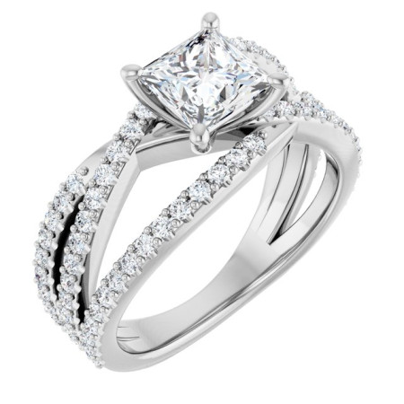 Eloise 1 Carat Square Diamond Accented Engagement Ring ST155DNS