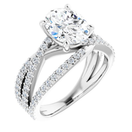 Eloise Lab Grown Diamond Ring | 2 Carat Oval Diamond Accented Engagement Ring ST155DLO