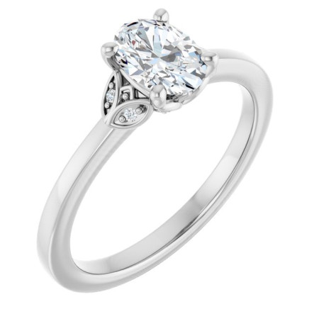 Elsie 0.75 Carat Oval Diamond Accented Engagement Ring ST144DNO