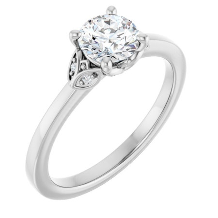 Elsie 0.75 Carat Round Diamond Accented Engagement Ring ST144DNR