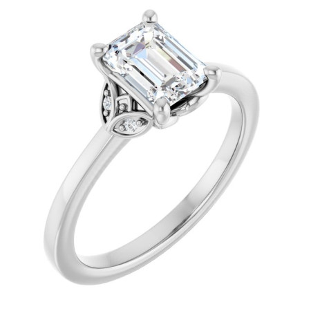 Elsie 1 Carat Emerald Diamond Accented Engagement Ring ST144DNE
