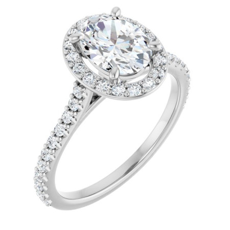 Emilia 1 Carat Oval Diamond Halo-Style Engagement Ring ST036DNO