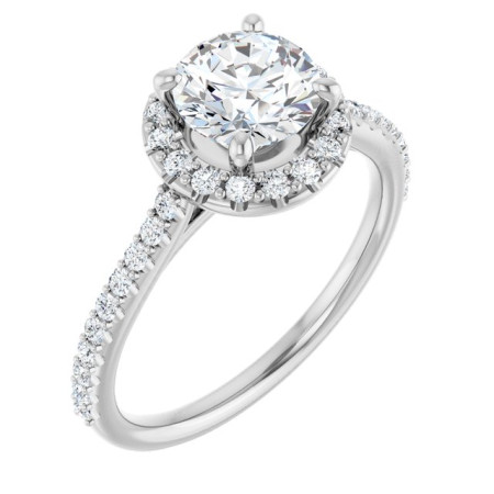 Eva 1 Carat Round Diamond Halo-Style Engagement Ring ST087DNR