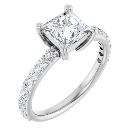 Evelyn 1.25 Carat Square Diamond Accented Engagement Ring ST006DNS