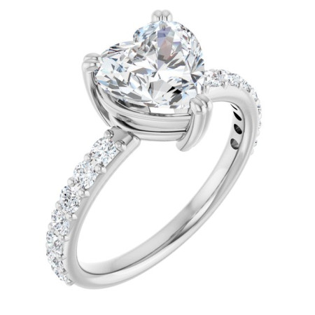 Evelyn 2 Carat Heart Diamond Accented Engagement Ring ST006DNH