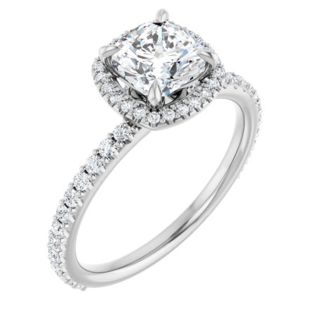 Everleigh 1 Carat Cushion Diamond Halo-Style Engagement Ring ST068DNC