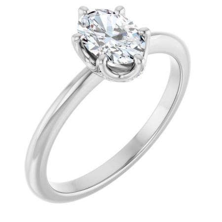 Faith 0.75 Carat Oval Diamond Accented Engagement Ring ST146DNO