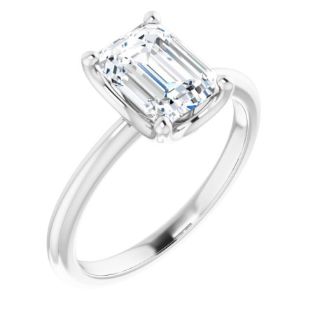 Faith Lab Grown Diamond Ring | 2 Carat Emerald Diamond Accented Engagement Ring ST146DLE