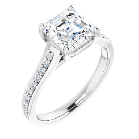 Fiona Lab Grown Diamond Ring | 2 Carat Asscher Diamond Solitaire Engagement Ring ST243DLA