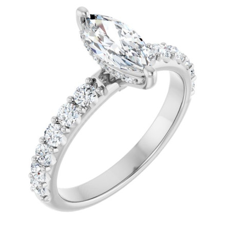 Freya 0.75 Carat Marquise Diamond Accented Engagement Ring ST104DNM