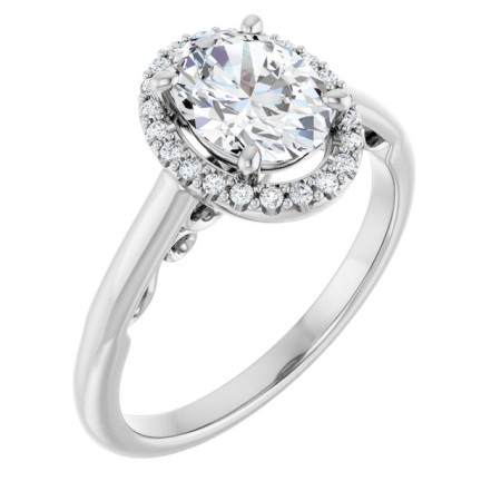 Gabriella 1 Carat Oval Diamond Halo-Style Engagement Ring ST061DNO