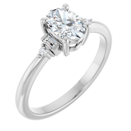 Gemma 0.75 Carat Oval Diamond Accented Engagement Ring ST151DNO