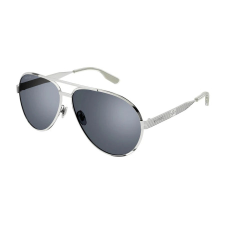 Gucci Men's Designer Aviator Sunglasses GG1513S003 Smoke with Silver Mirror Lenses M13753