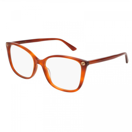 Gucci Women's Designer Cat Eye Eyeglasses GG0026O006 Clear Demo Lenses M09464