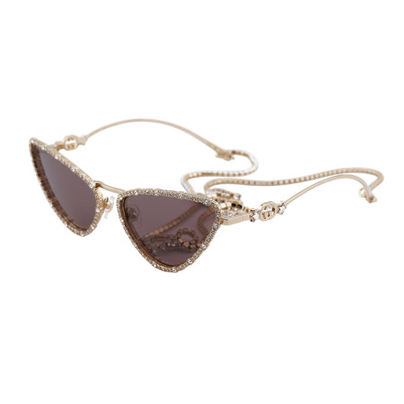 Gucci Women's Designer Cat Eye RX-Sunglasses GG1569S001 Violet Brown Lenses M15599