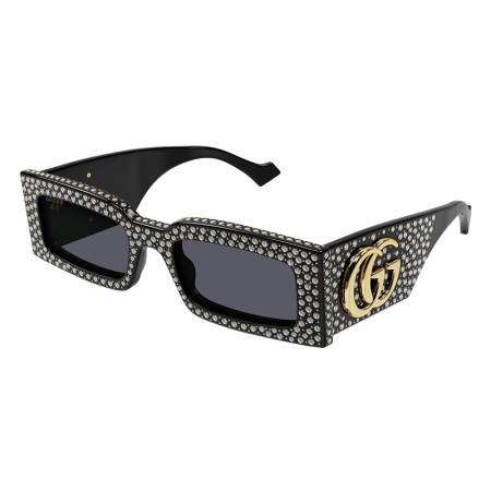 Gucci Women's Designer Rectangle RX-Sunglasses GG1425S005 Grey Lenses M07319
