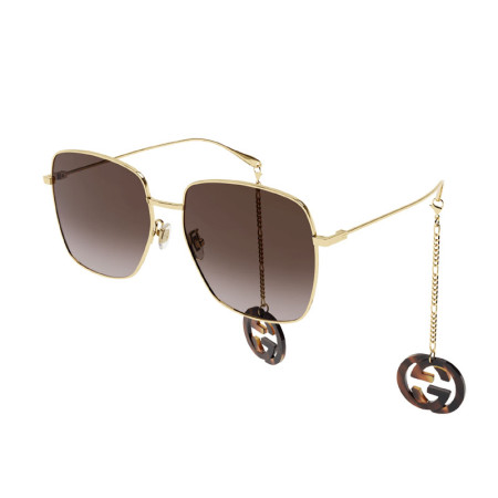 Gucci Women's Designer Square RX-Sunglasses GG1031S003 Brown Gradient Lenses M09465