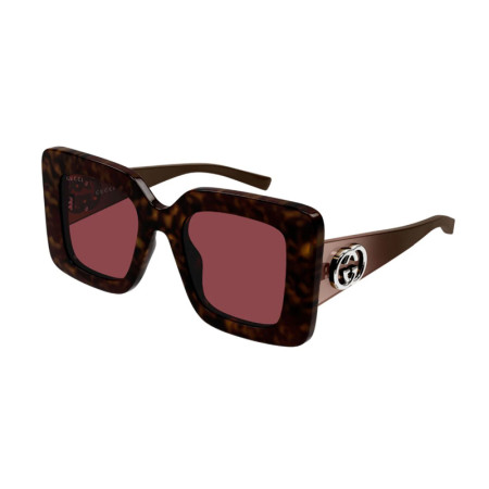 Gucci Women's Designer Square RX-Sunglasses GG2025S002 Solid Burgundy Lenses M14583
