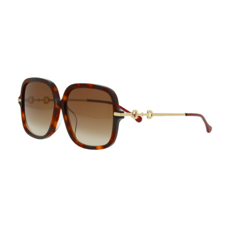 Gucci Women's Designer Square Sunglasses GG0884SA002 Brown Gradient Lenses M14611