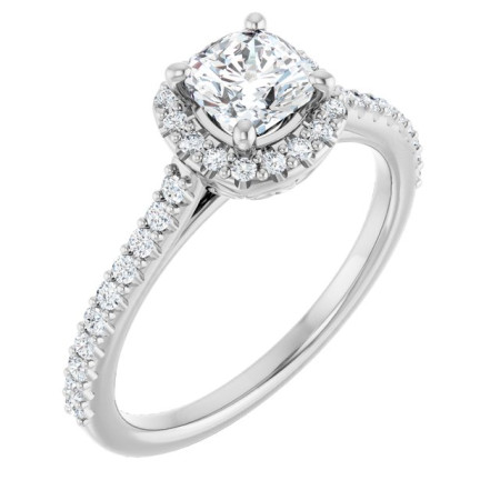 Hadley 0.75 Carat Cushion Diamond Halo-Style Engagement Ring ST089DNC